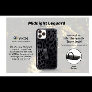 Loopy IPhone 11 phone case (righty) in midnight leopard